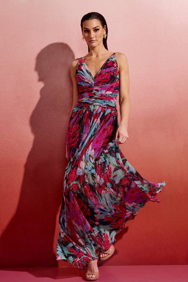Taylor Gown / BRIGHT FUCHSIA MULTI