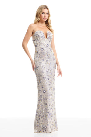 TERESA GOWN / SILVER MULTI