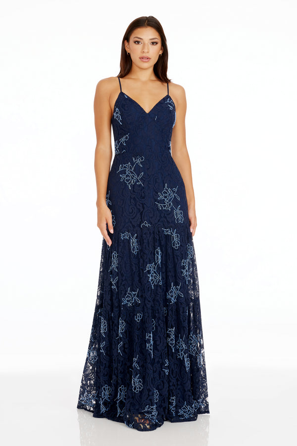 Tess Gown / NAVY MULTI