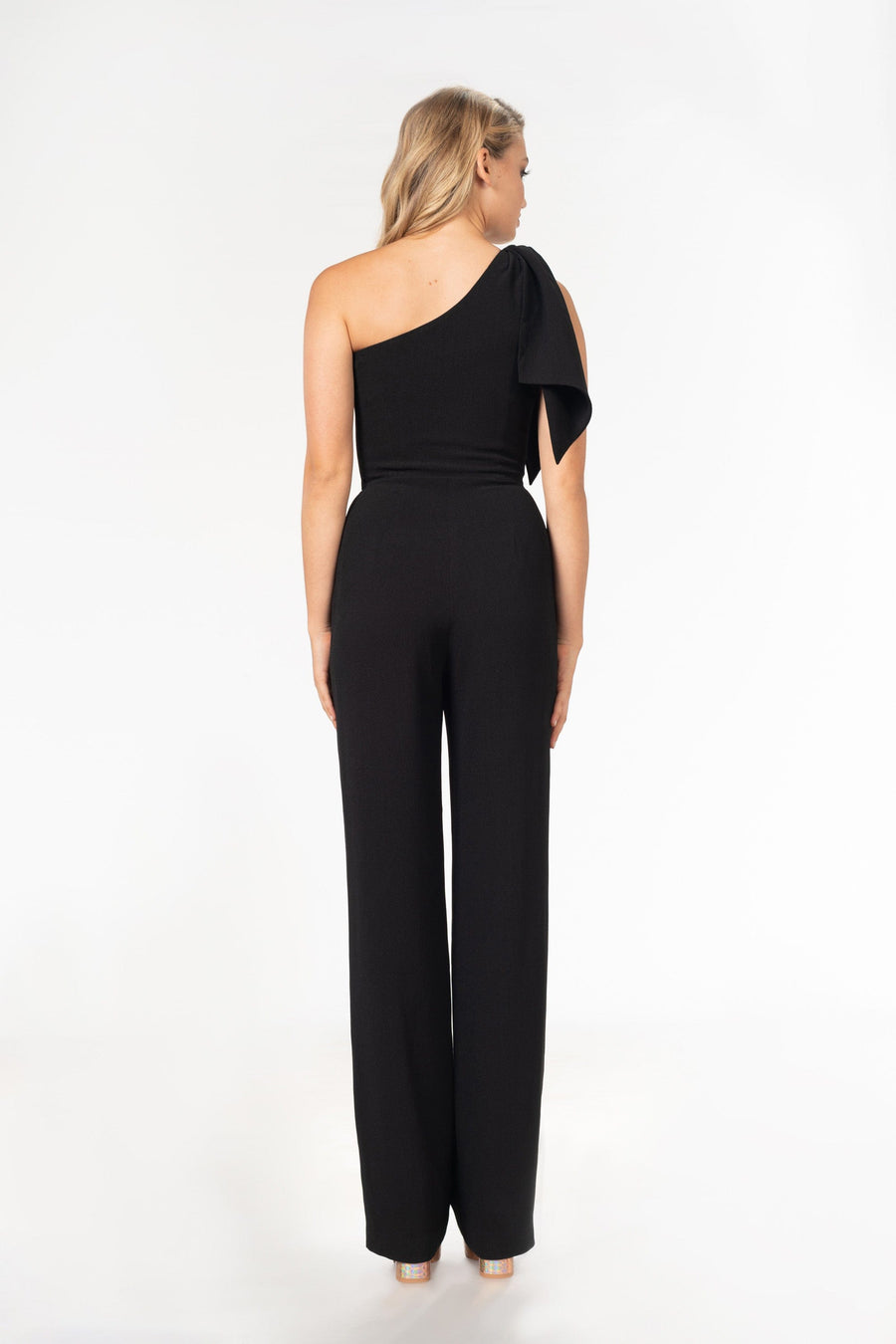 Petite Cold Shoulder Black Jumpsuit | SilkFred US