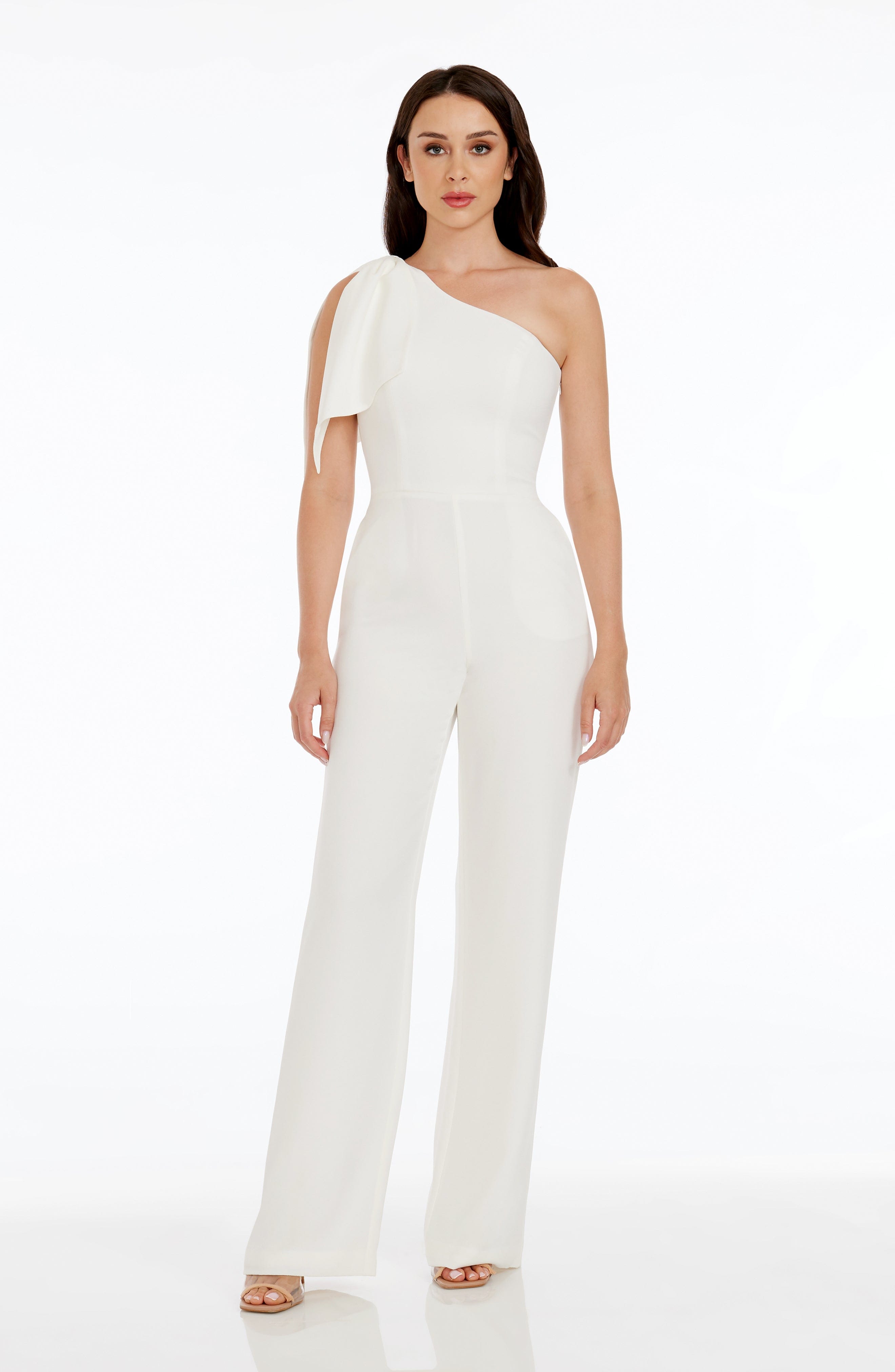 Dress the population jumpsuit white store