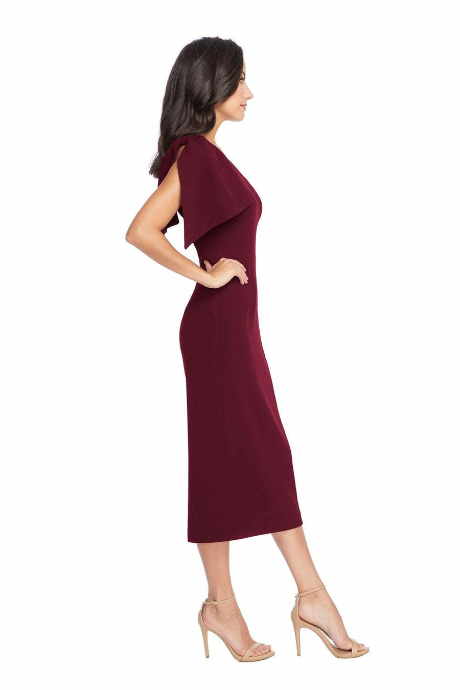 Dress the Population Women's Tiffany One Shoulder Midi Dress - Purple - Size S Dress the Population Women's Tiffany One Shoulder Midi Dress - Purple - Size S