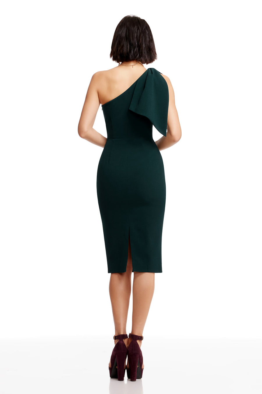 Dress The Population Tiffany One Shoulder Midi Dress - Pine - Xxl Dress The Population Tiffany One Shoulder Midi Dress - Pine - Xxl