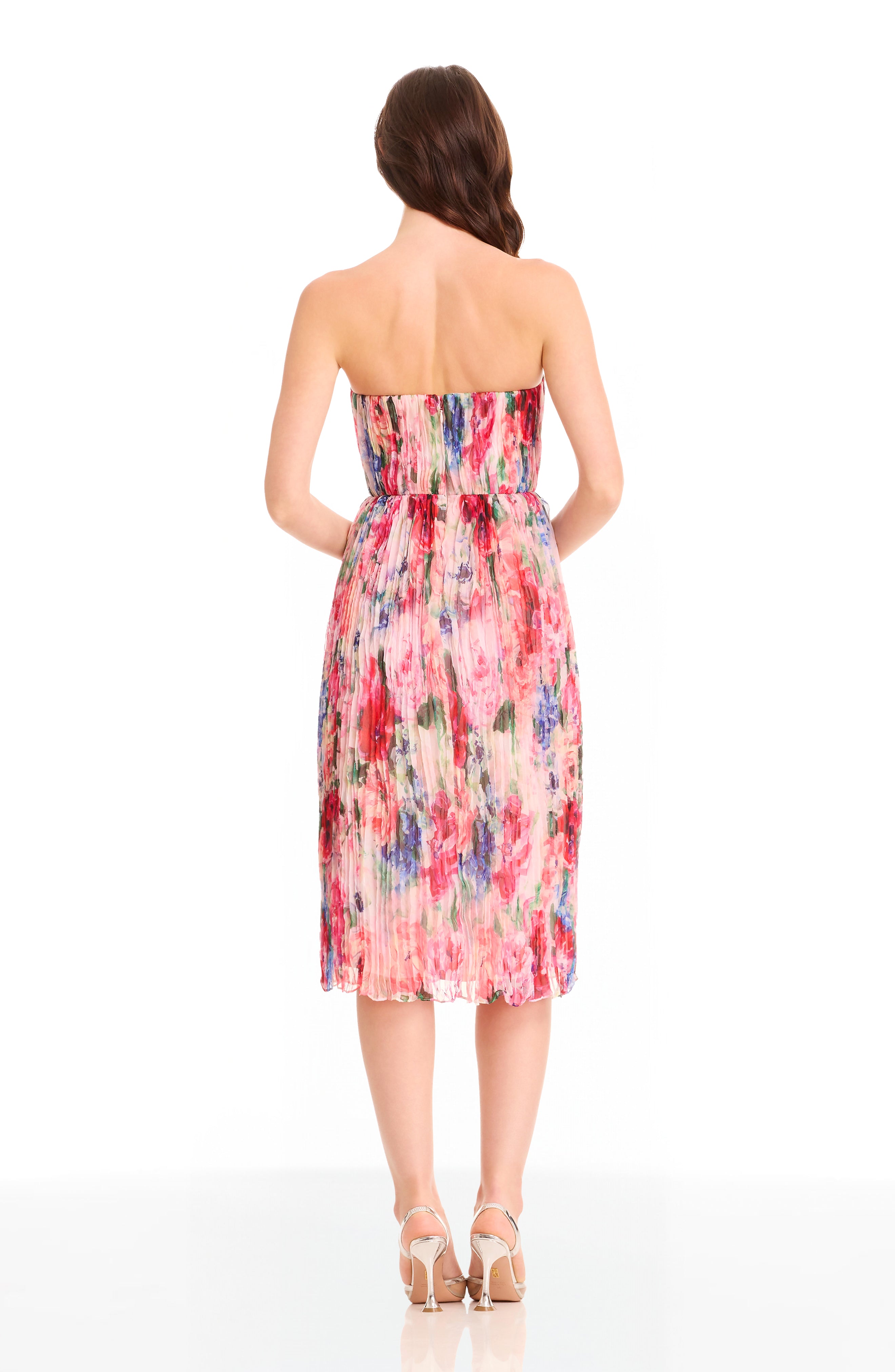 Vada Embellished Midi Dress in Pink