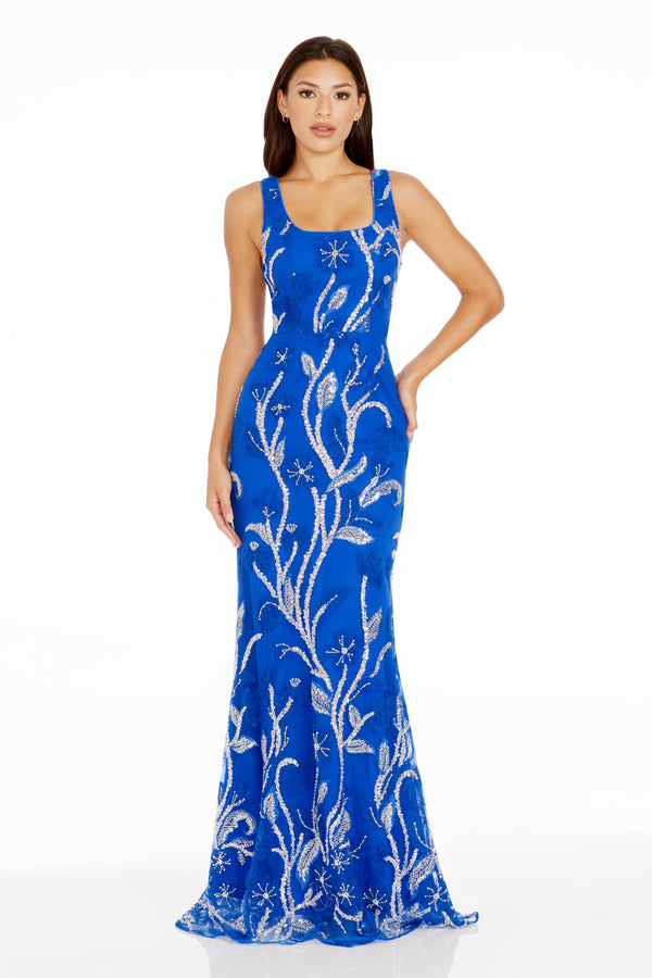 Tyra Gown / ELECTRIC BLUE MULTI