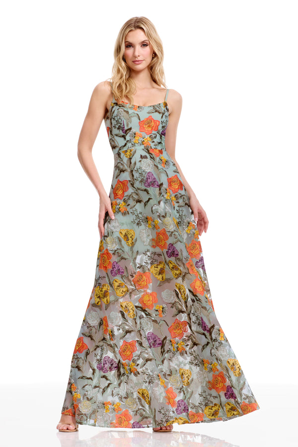 dress the population prom dresses Iris Gown XS / LAVENDER MULTI
