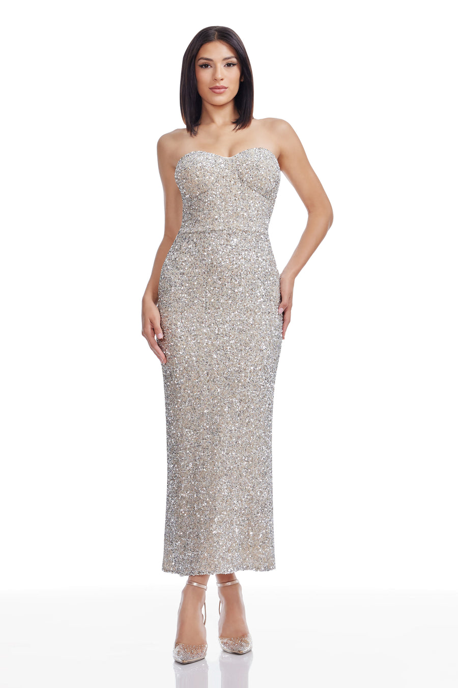 dress the population vada gown Vada Gown XS / Black MULTI