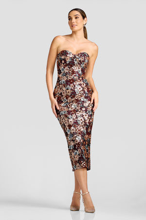 Vada Dress / BURGUNDY MULTI