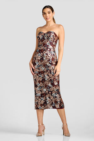 Vada Dress / BURGUNDY MULTI
