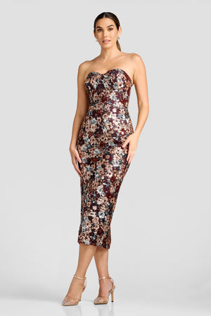 Vada Dress / BURGUNDY MULTI