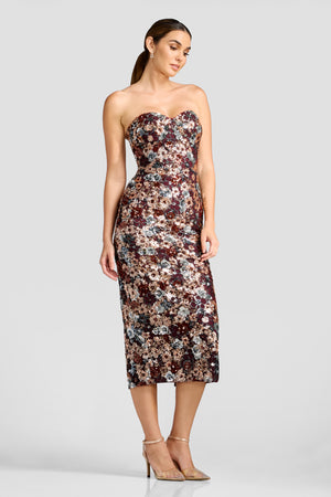 Vada Dress / BURGUNDY MULTI