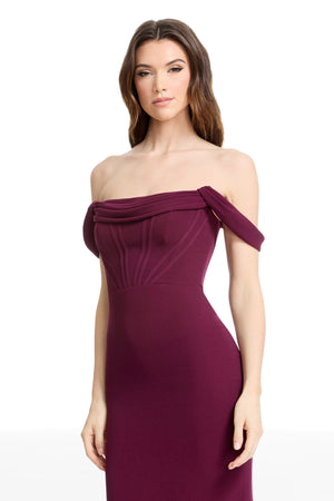 Vickie Dress / DARK CHERRY