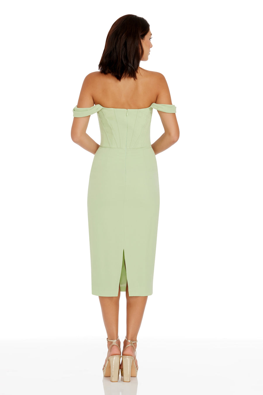 vickie off the shoulder midi corset dress Vickie Off the Shoulder Midi Corset Dress (Women)