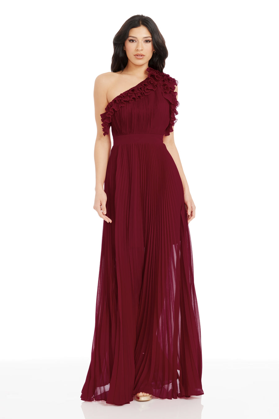 dress the population one shoulder gown Aubrielle Dress Dress the Population
