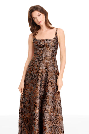 VIENNA DRESS / BRONZE MULTI