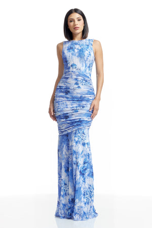 Violetta Dress / Cerulean Blue Multi
