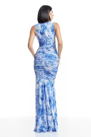 Violetta Dress / Cerulean Blue Multi