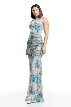 Violetta Dress / Pale Blue Multi
