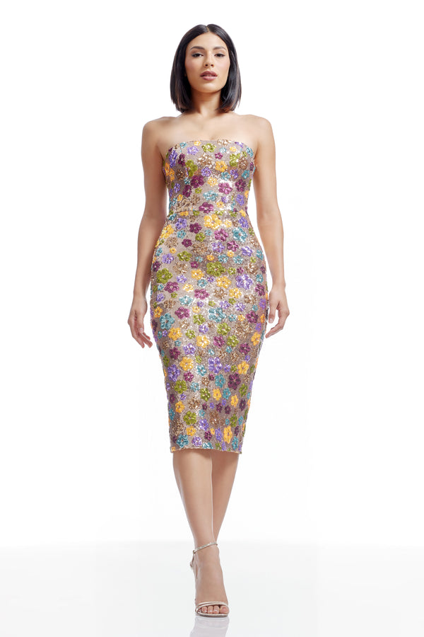 Viviana Dress / Gold Multi
