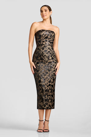 Viviana Dress / BLACK-NUDE 