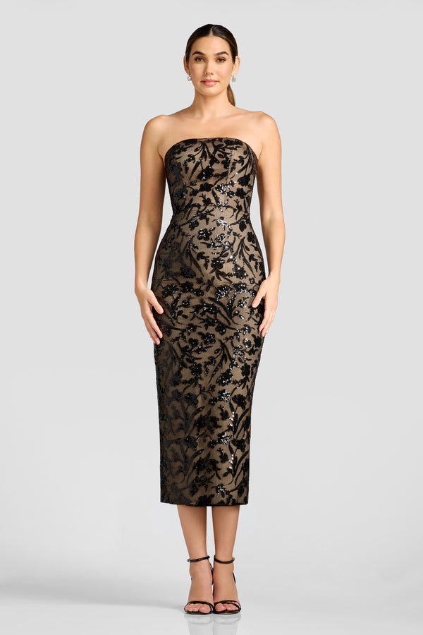 Viviana Dress / BLACK-NUDE 