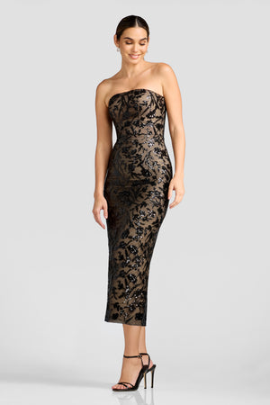 Viviana Dress / BLACK-NUDE 