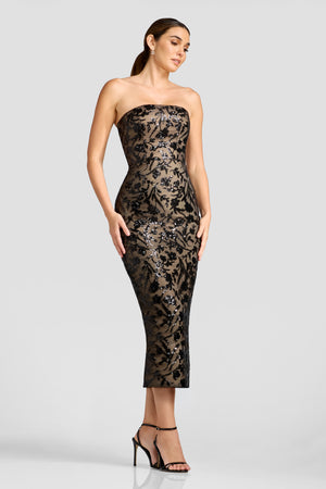 Viviana Dress / BLACK-NUDE 