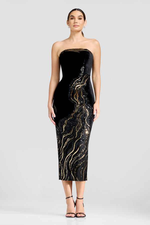 Viviana Dress / BLACK MULTI
