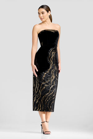 Viviana Dress / BLACK MULTI