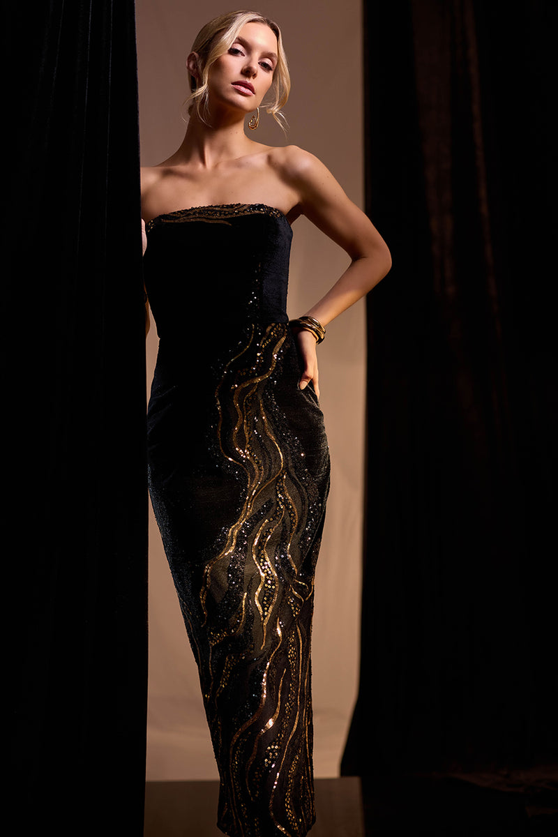 Viviana Dress / BLACK MULTI