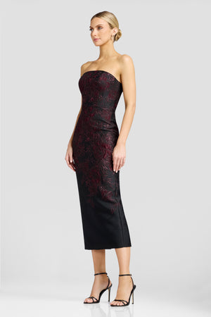 Viviana Dress / DARK CHERRY MULTI