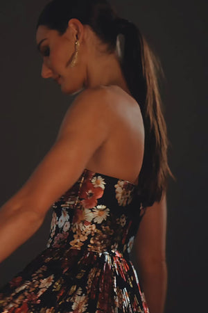 IDALIA GOWN / BLACK MULTI