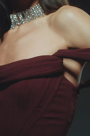 Melania Dress / DARK CHERRY