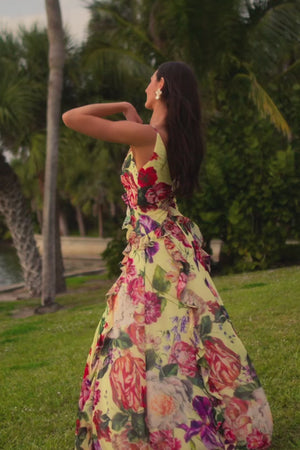 Jayden Gown / GOLDEN FLORAL MULTI