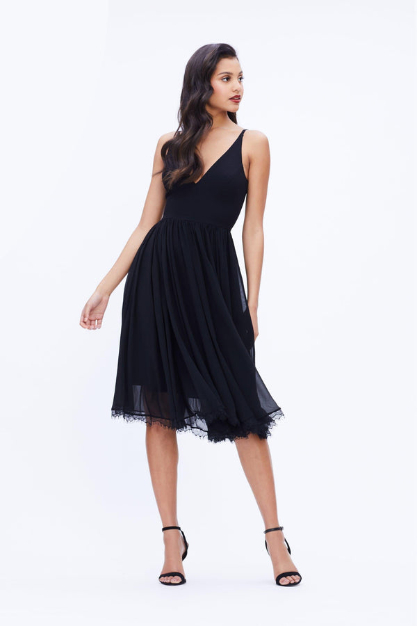 Alicia Little Black Party Dress - Dress the Population