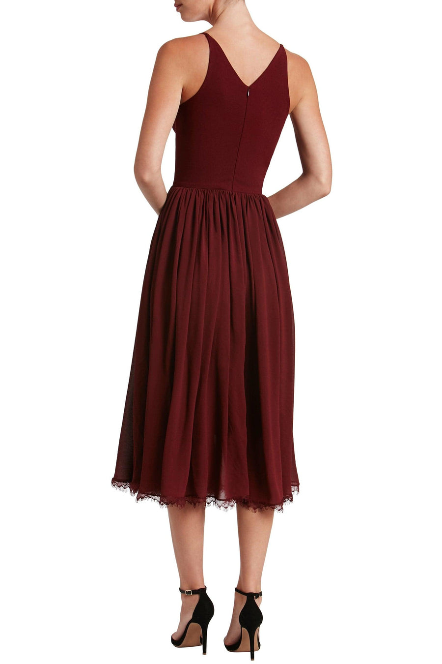 dress the population alicia lace-hem dress Alicia Dress XS / BURGUNDY