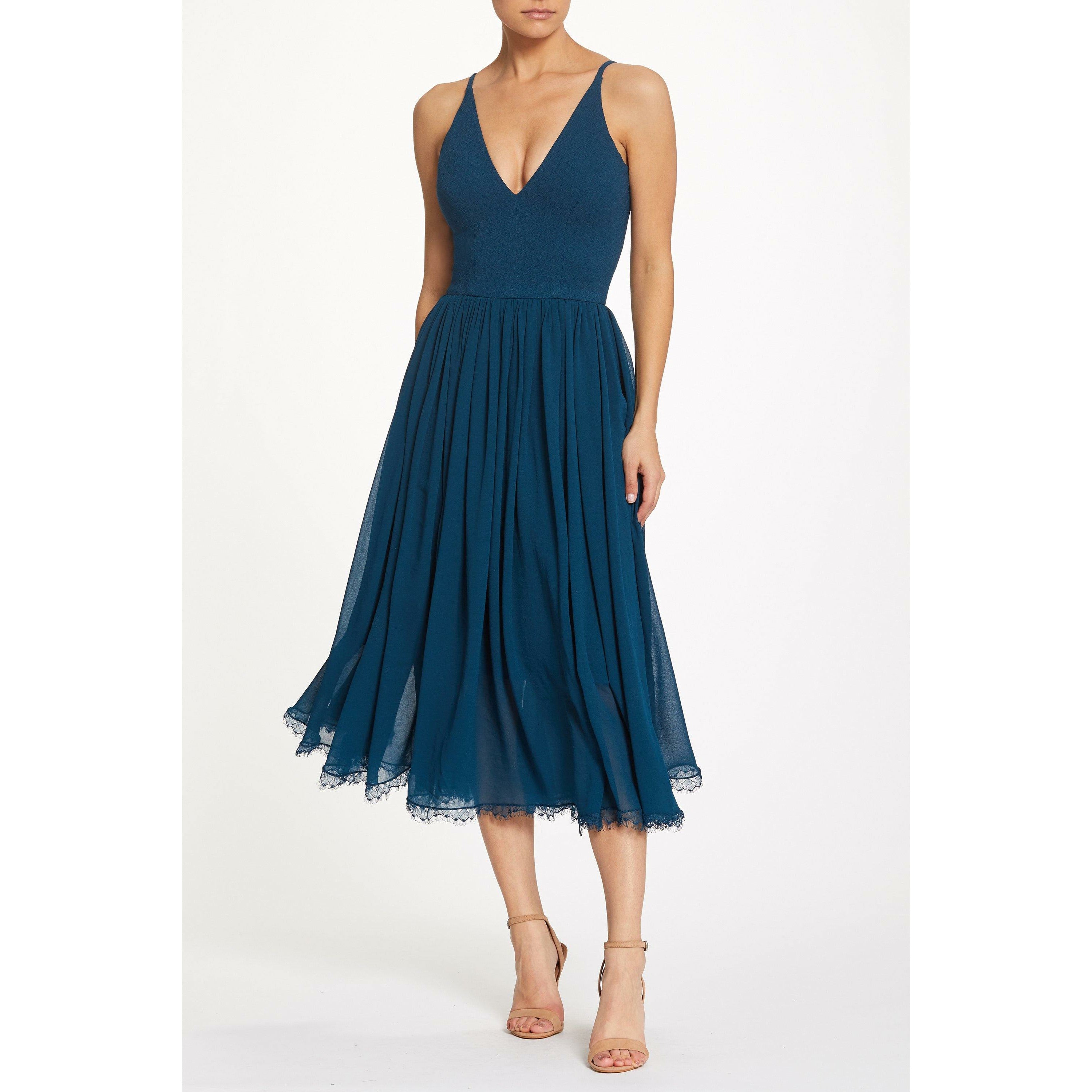dress the population blue lace dress Dress the Population Antoinette Embellished Lace Gown