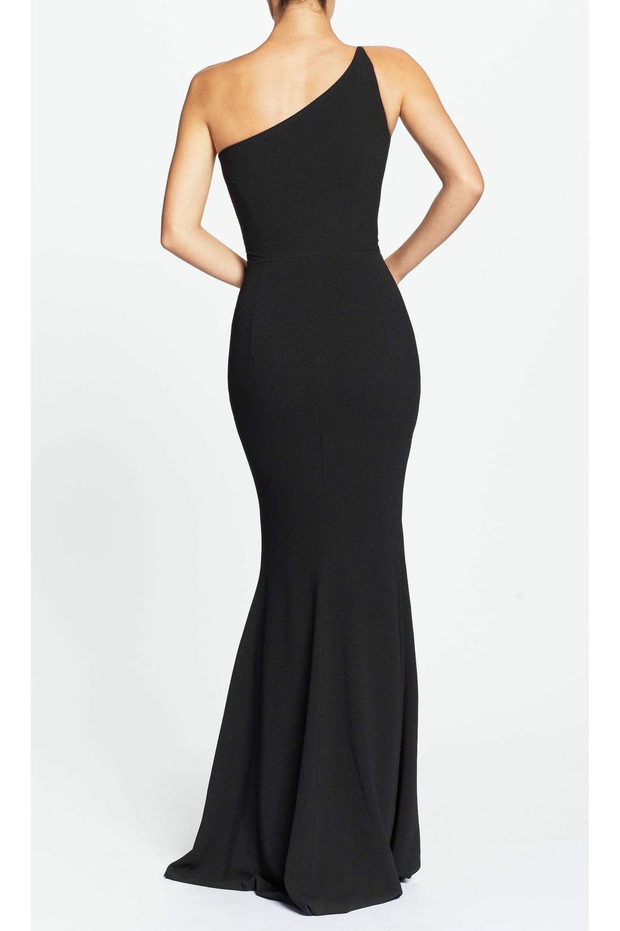 Amy Classic Black High-Slit Gown - Dress the Population