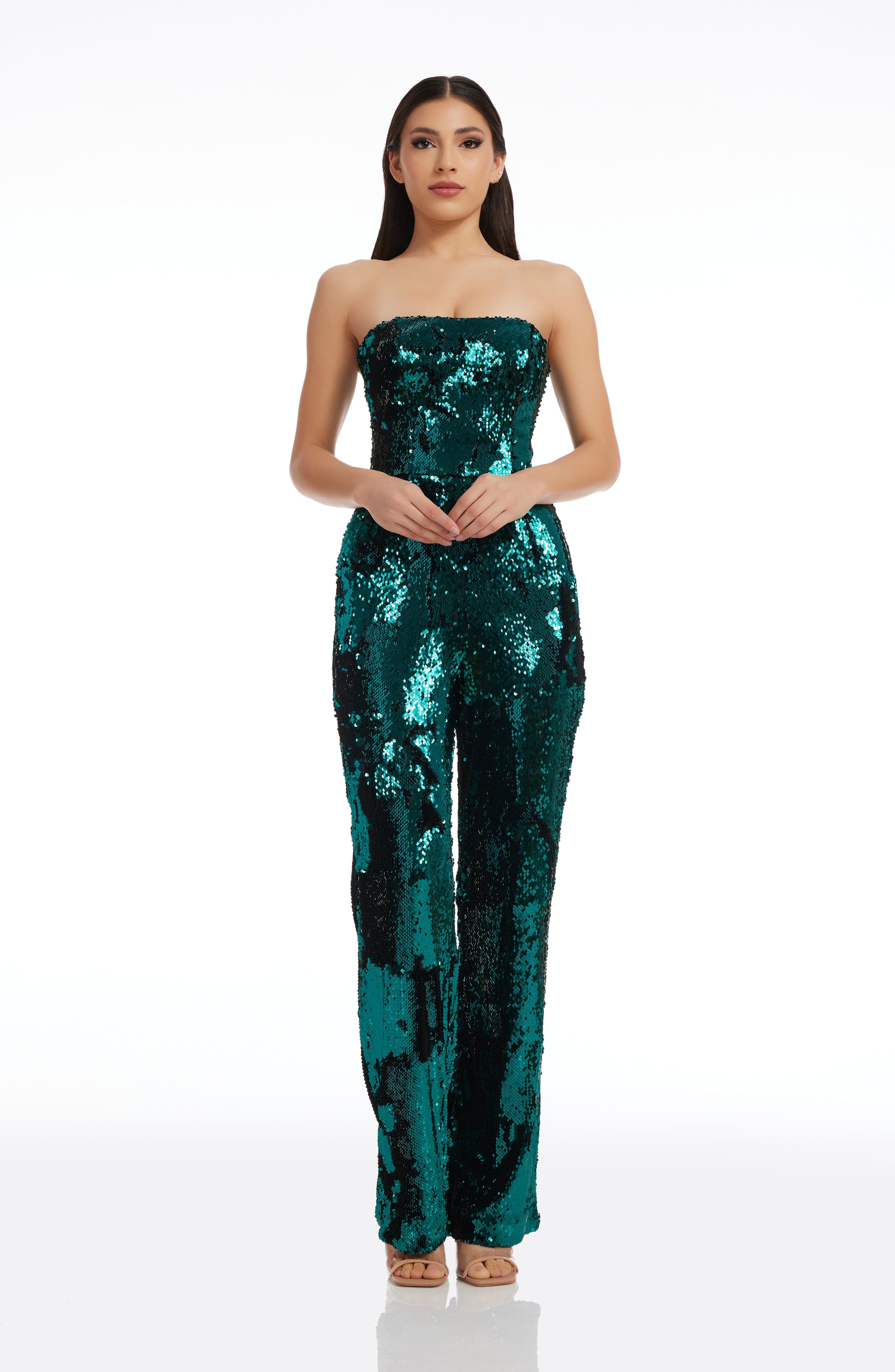 Dress the population alexis jumpsuit clearance