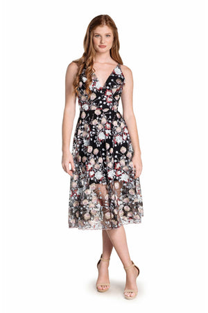 Audrey Lush Floral Midi Dress - Dress the Population