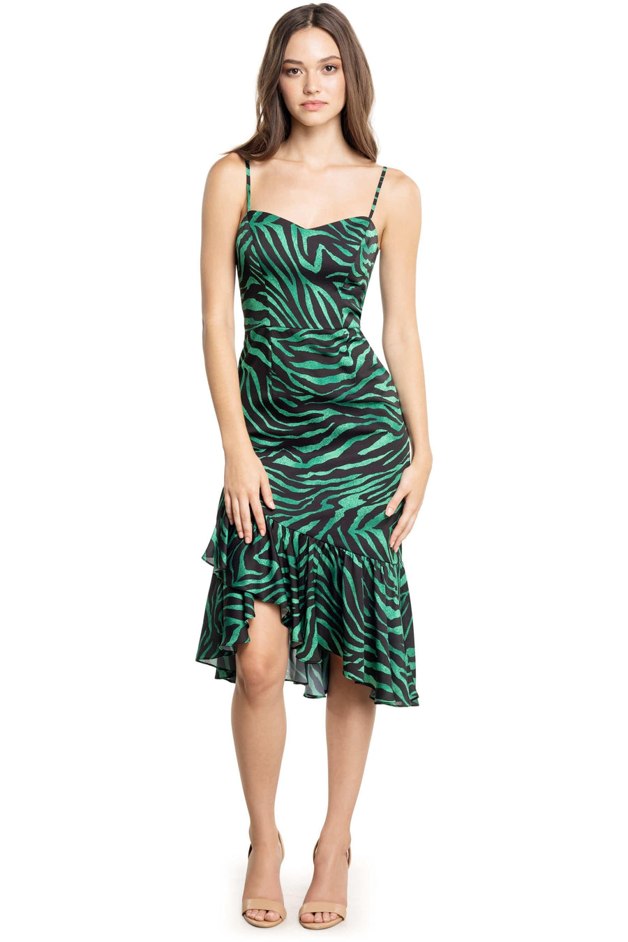 Cantrelle Zebra Print Asymmetrical Dress - Dress the Population