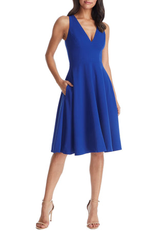Catalina Fit And Flare Crepe Cocktail Dress - Dress the Population