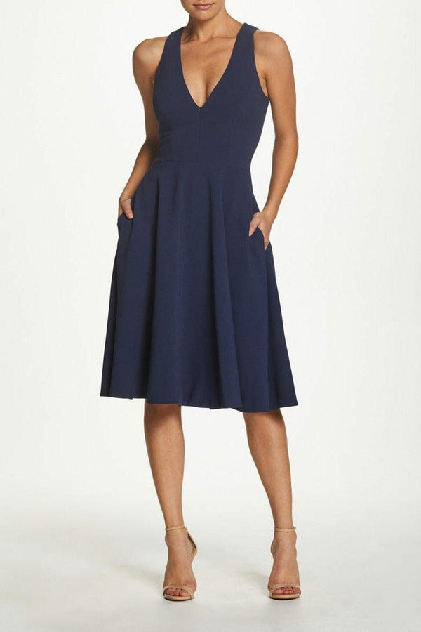 Catalina V-Neck Fit and Flare Dress - Dress the Population