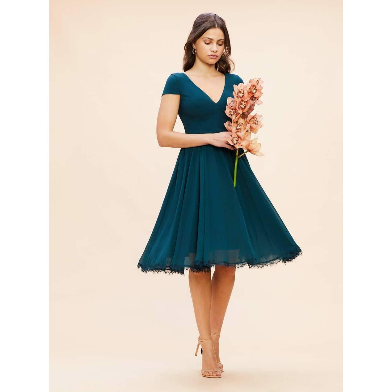 Dress the population corey chiffon fit & flare dress store