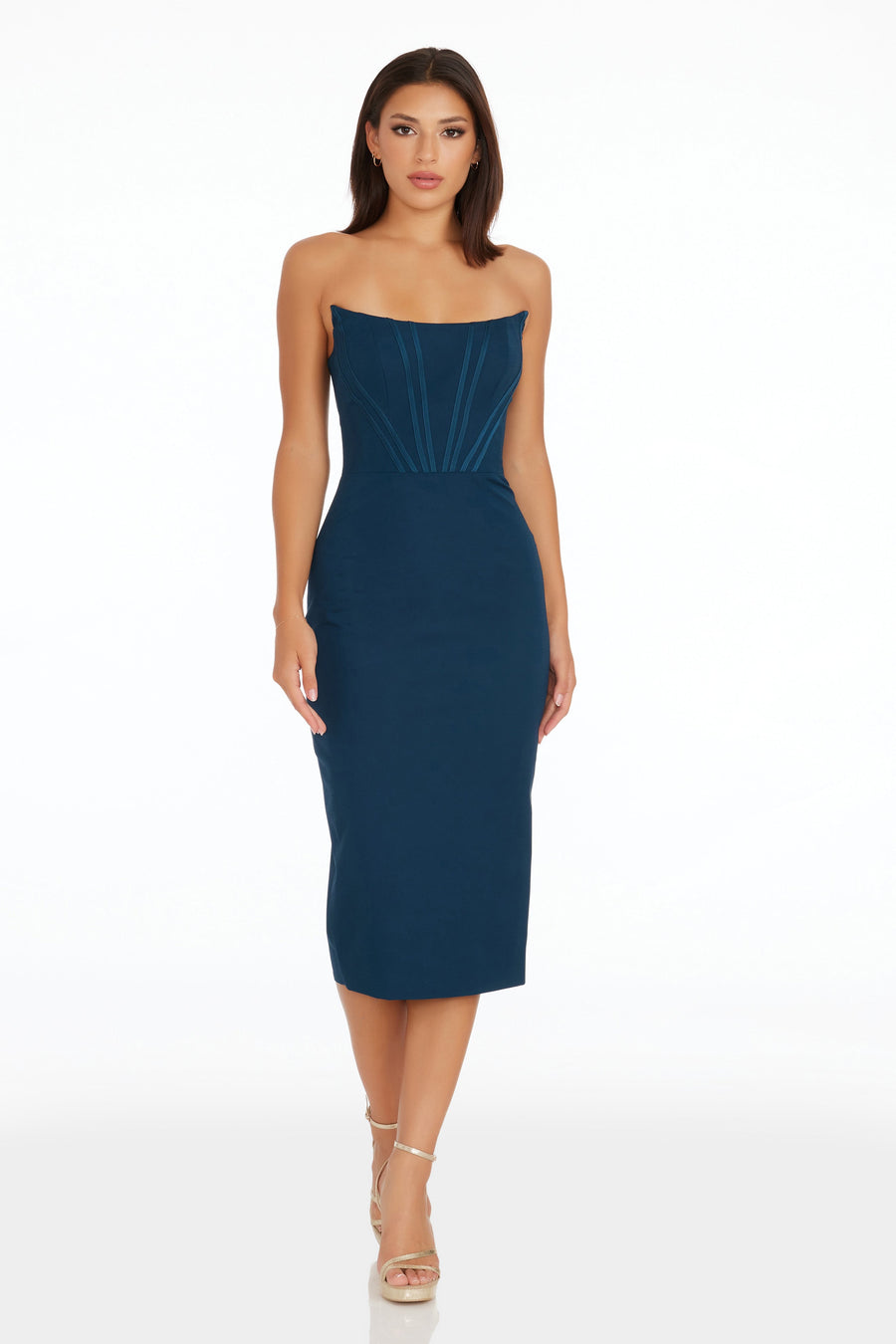 dress the population cosette corset strapless bodycon dress Dress the Population Cosette Strapless Lace Corset Cocktail Dress in Red