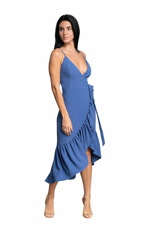 Delphine Asymmetrical Wrap Dress - Dress the Population