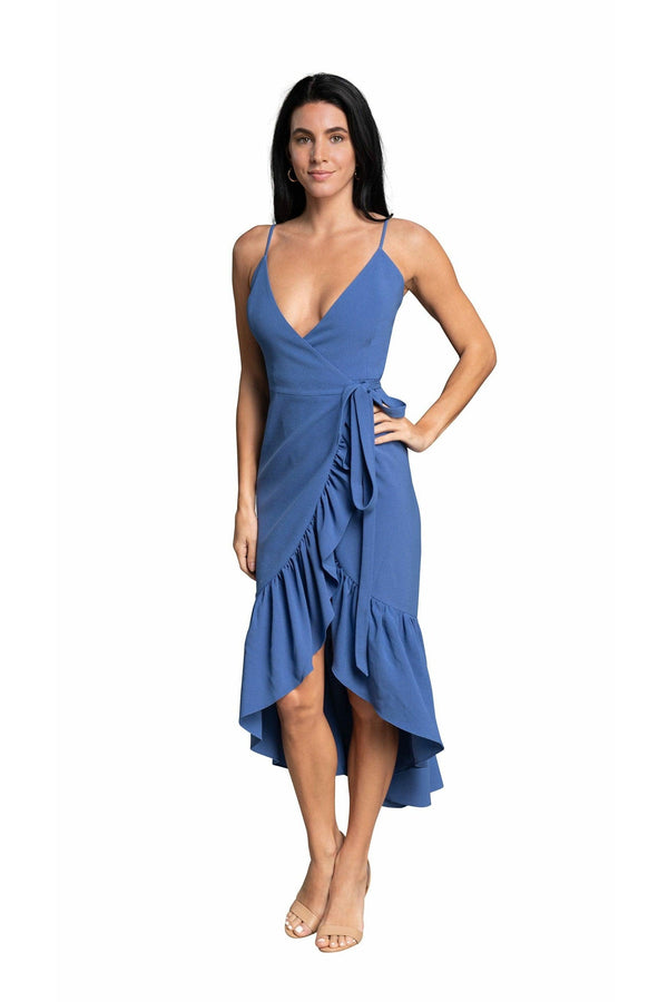 Delphine Asymmetrical Wrap Dress - Dress the Population