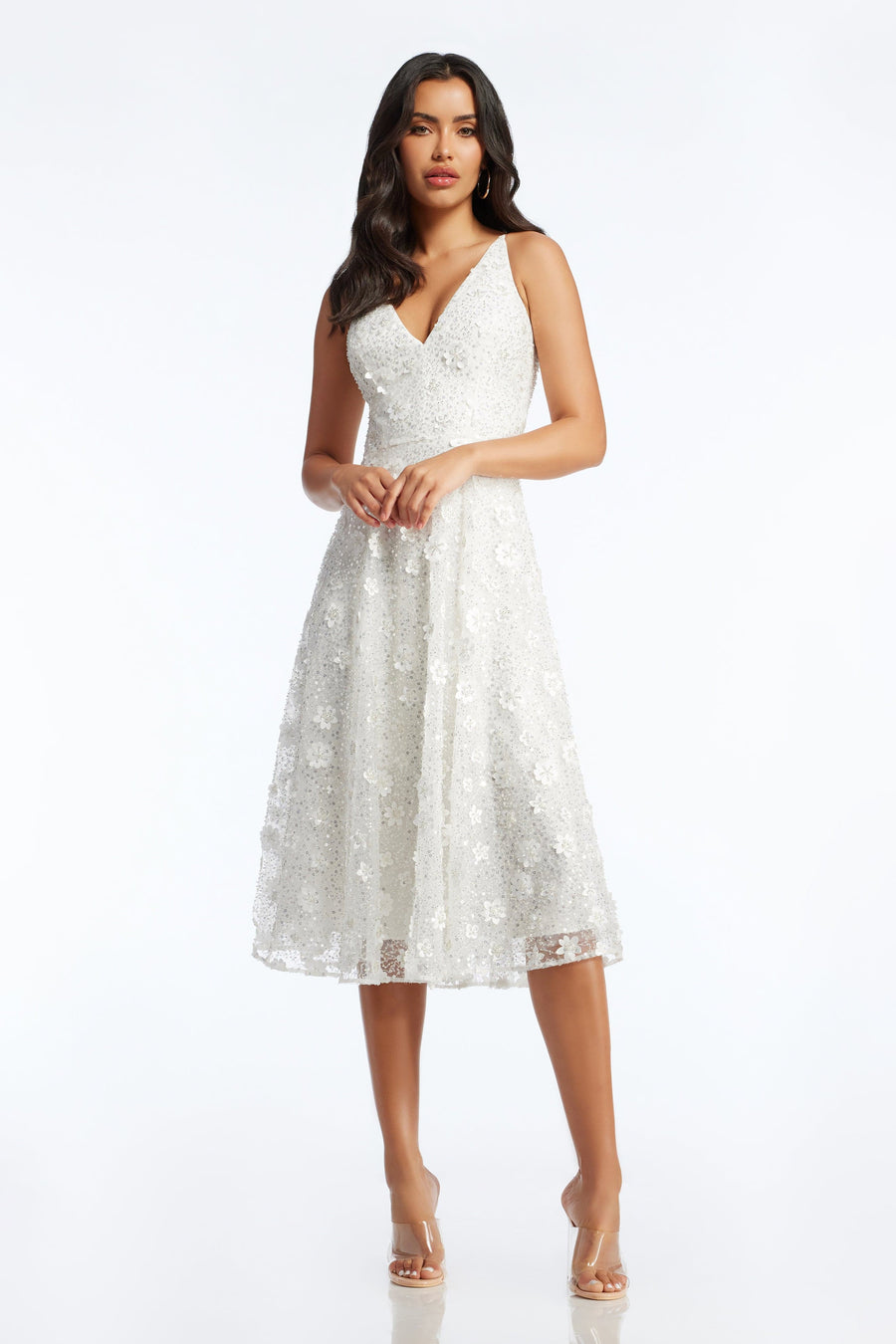 Dress The Population Elisa Dress - White - S Dress The Population Elisa Dress - White - S