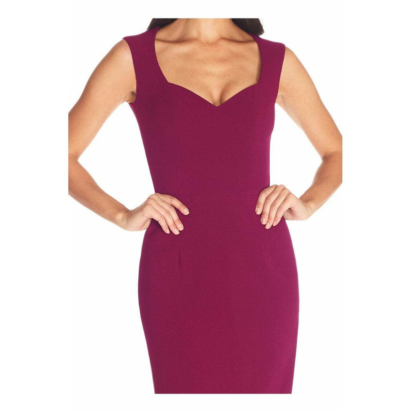 Elle Modest Dark Magenta Midi Dress - Dress the Population