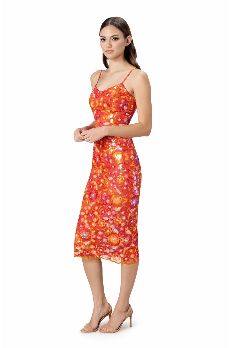 Emma Floral Sequin Body-Con Dress - Dress the Population